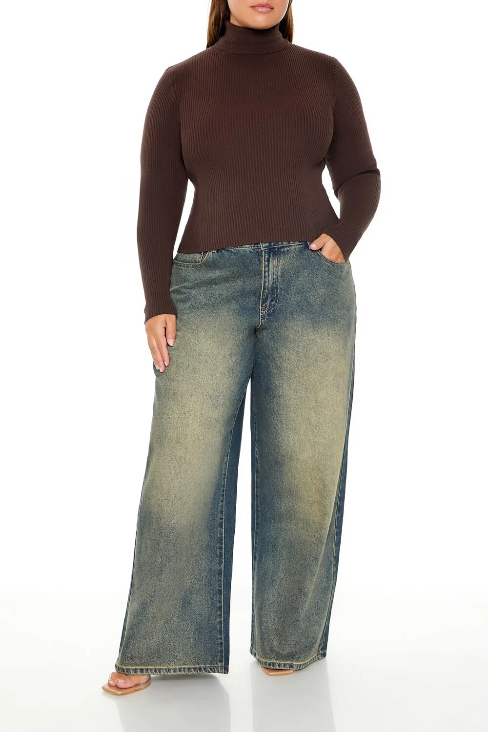 Plus Size Ribbed Turtleneck Sweater - Image 12