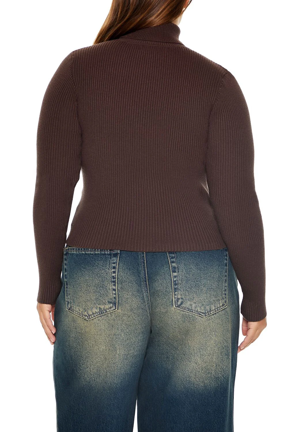 Plus Size Ribbed Turtleneck Sweater - Image 15