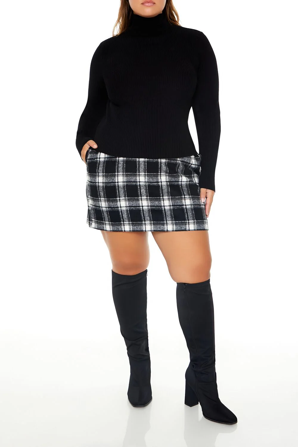 Plus Size Ribbed Turtleneck Sweater - Image 2