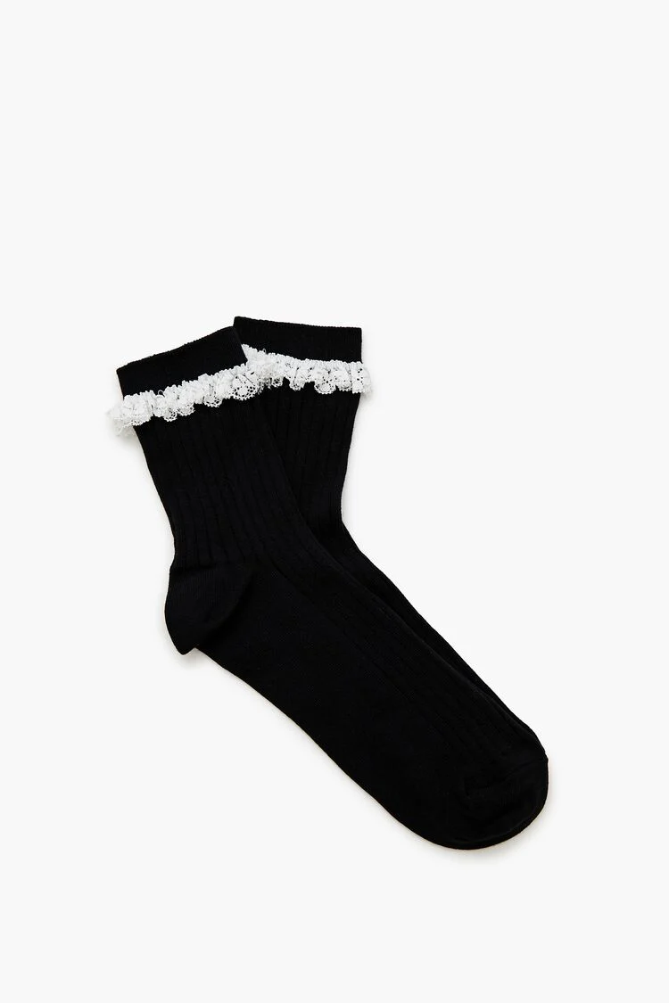 Lace-Trim Crew Socks - Image 2