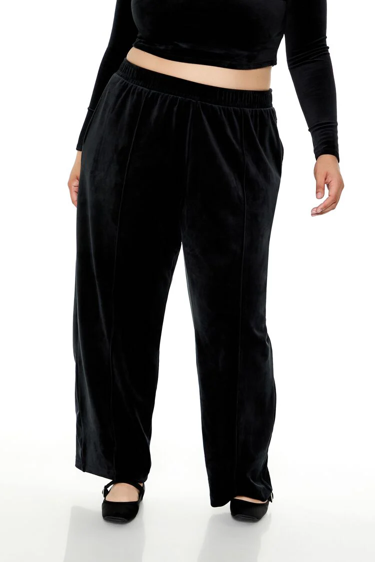 Plus Size Velour High-Rise Joggers - Image 2