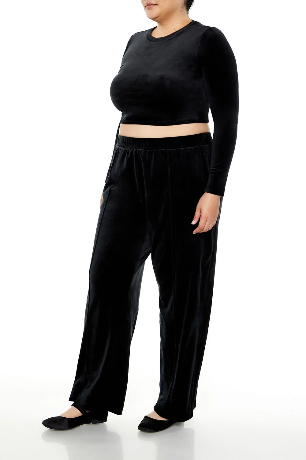 Plus Size Velour High-Rise Joggers - Image 3