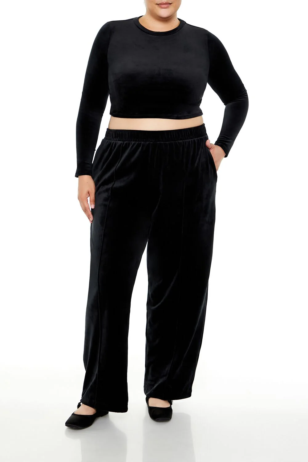 Plus Size Velour High-Rise Joggers - Image 5