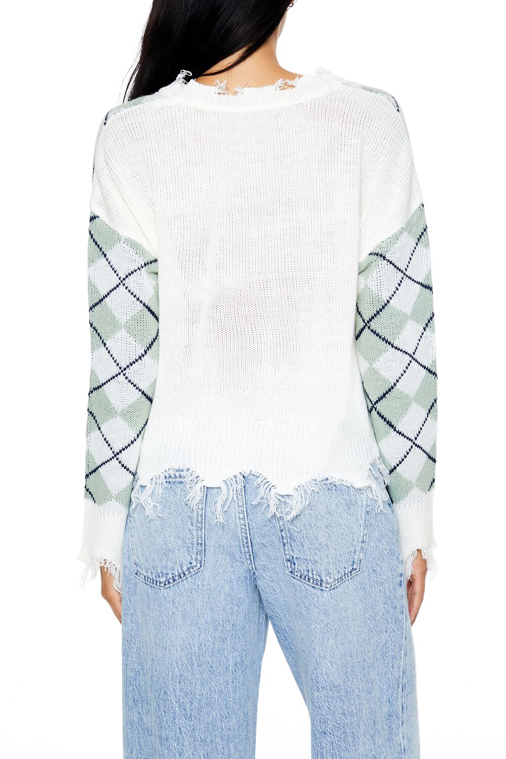 Cropped Argyle Sweater - Image 5