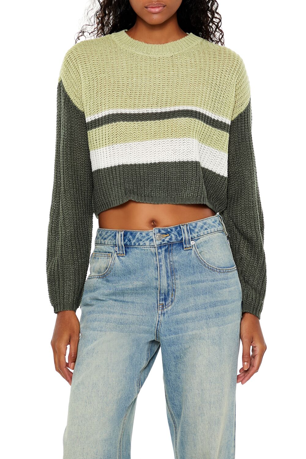 Colorblock Cropped Sweater - Image 6