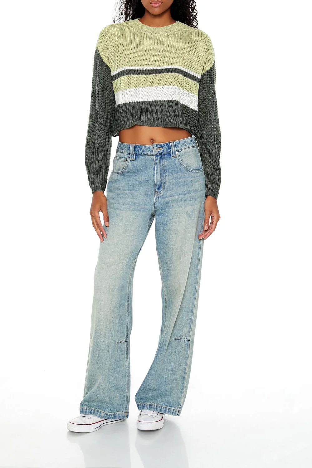 Colorblock Cropped Sweater - Image 7