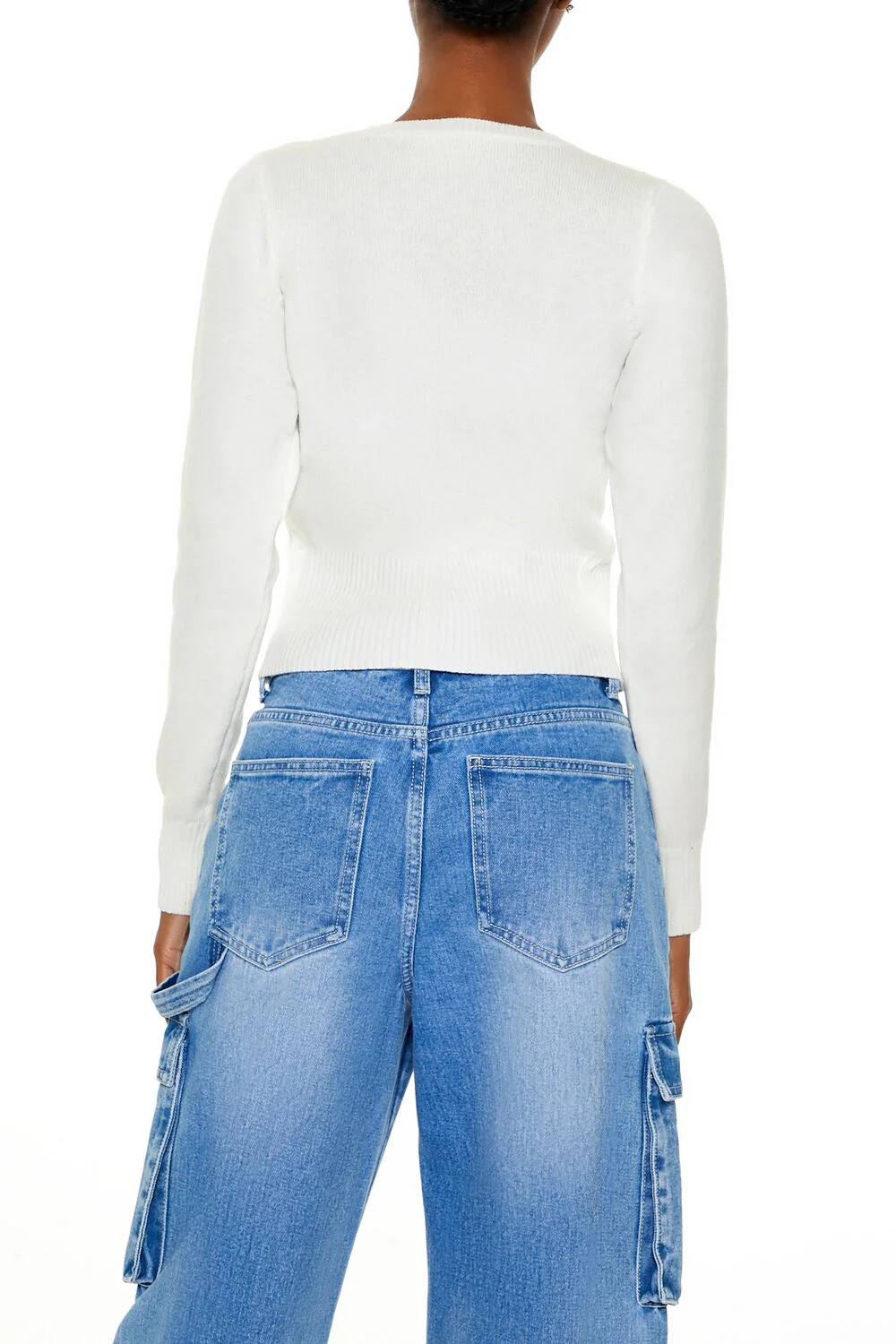 Cropped Lattice Sweater - Image 5
