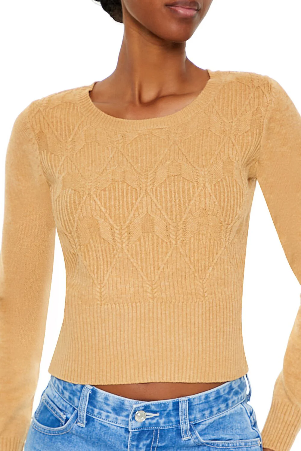 Cropped Lattice Sweater - Image 8