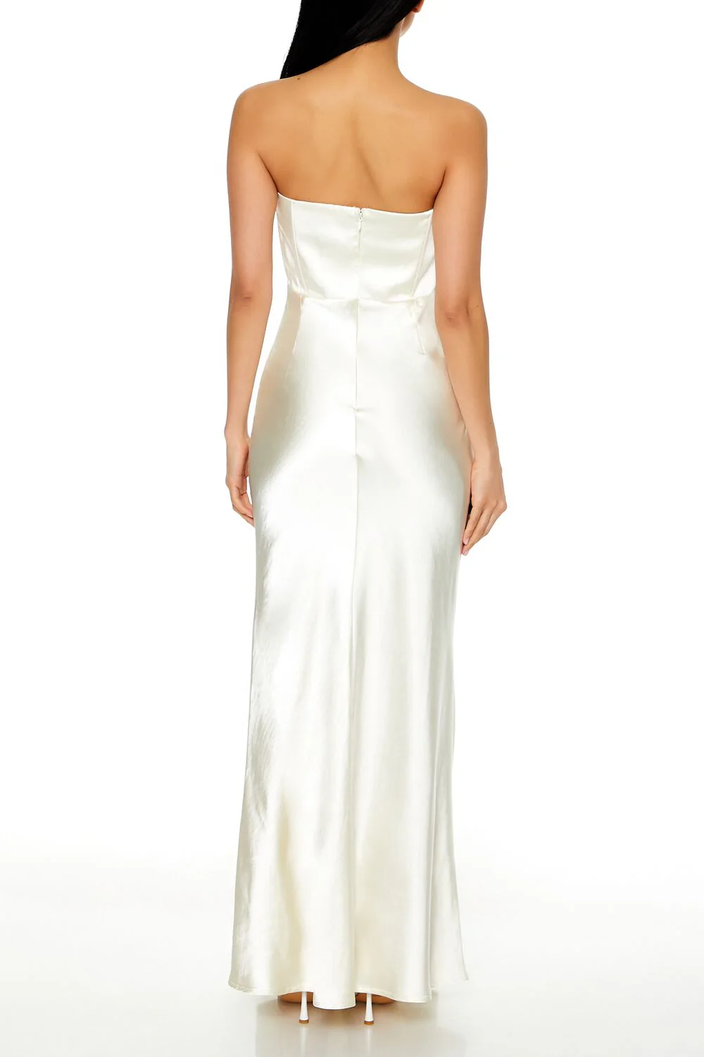 Strapless Satin Corset Maxi Dress - Image 3