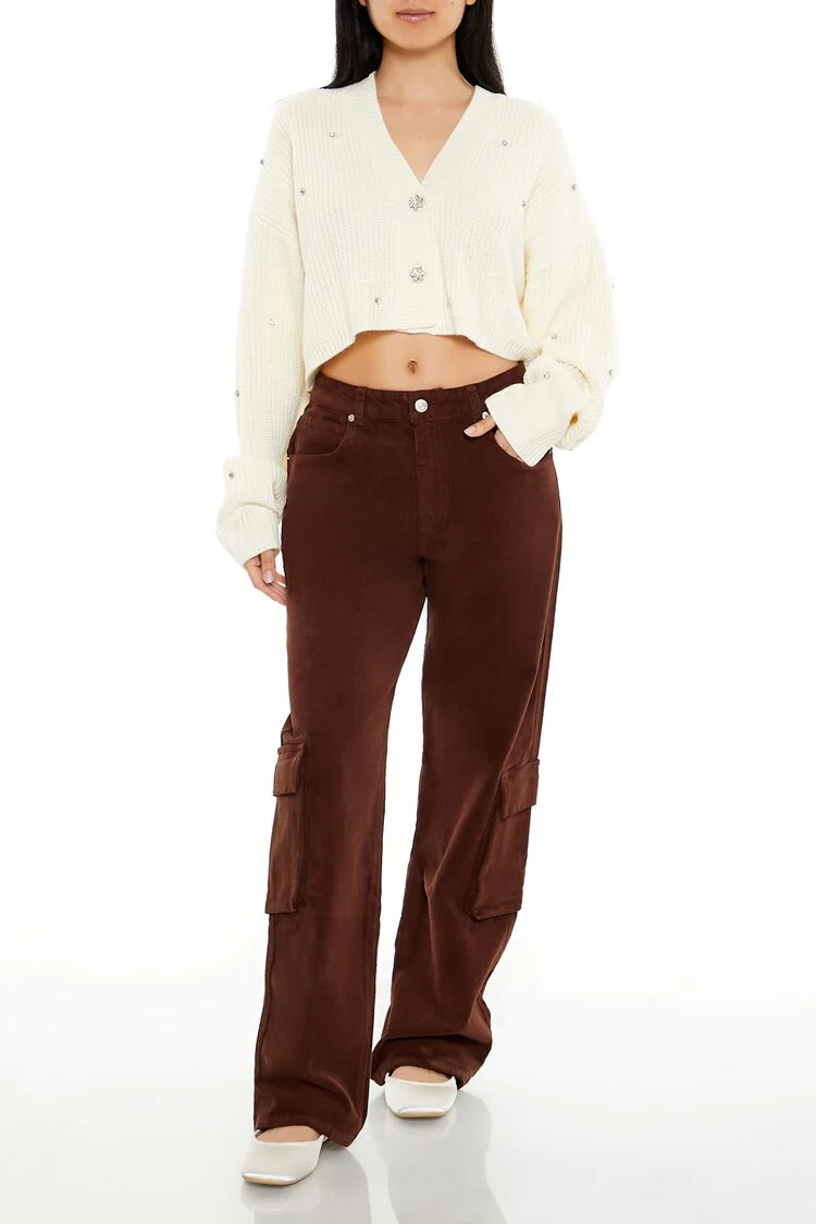 Faux Gem Cardigan Sweater - Image 2