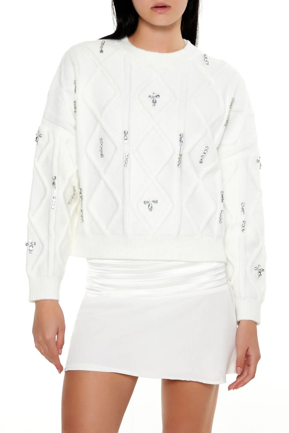 Marled Faux Gem Sweater - Image 6
