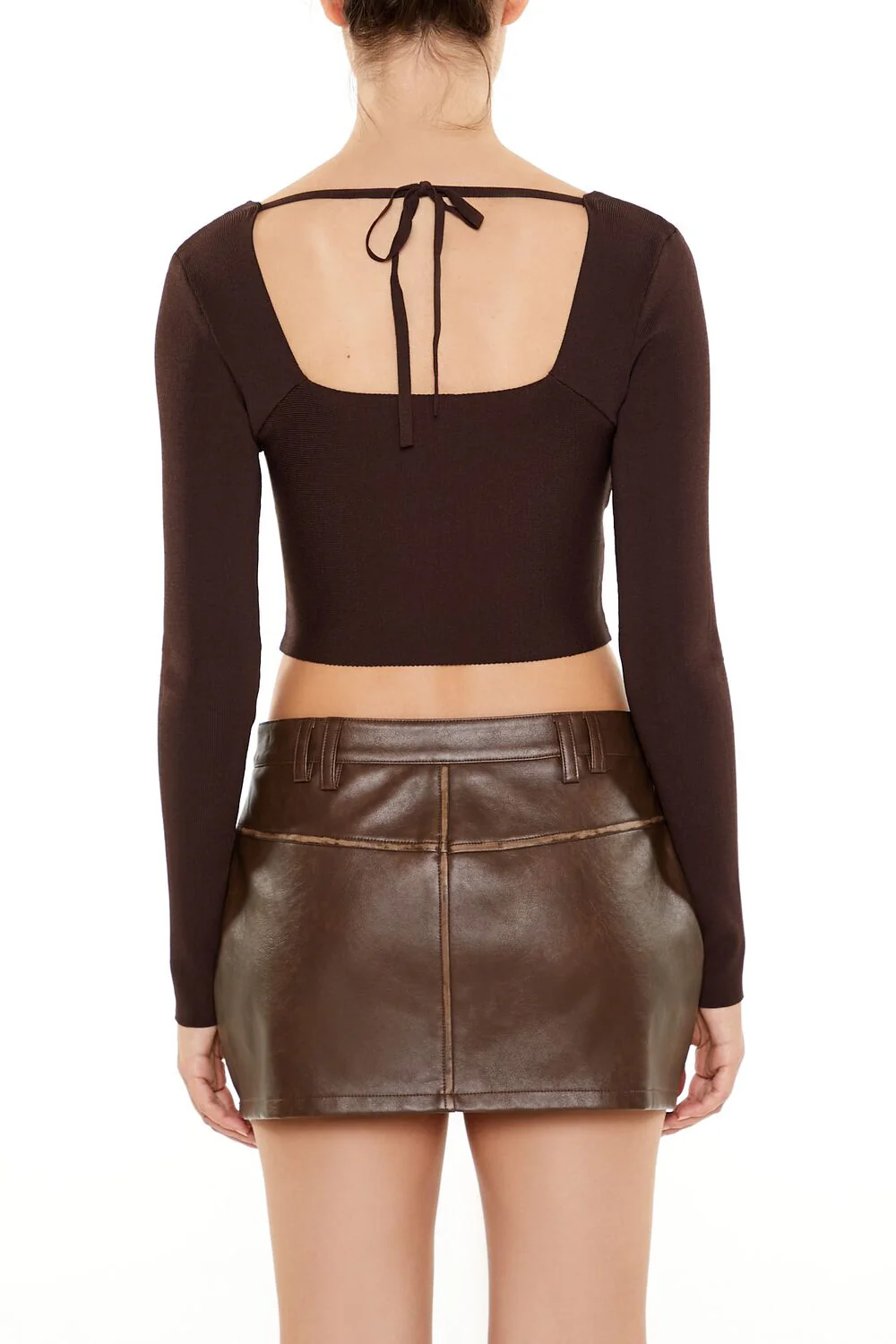 Sweater-Knit Crossover Crop Top - Image 10