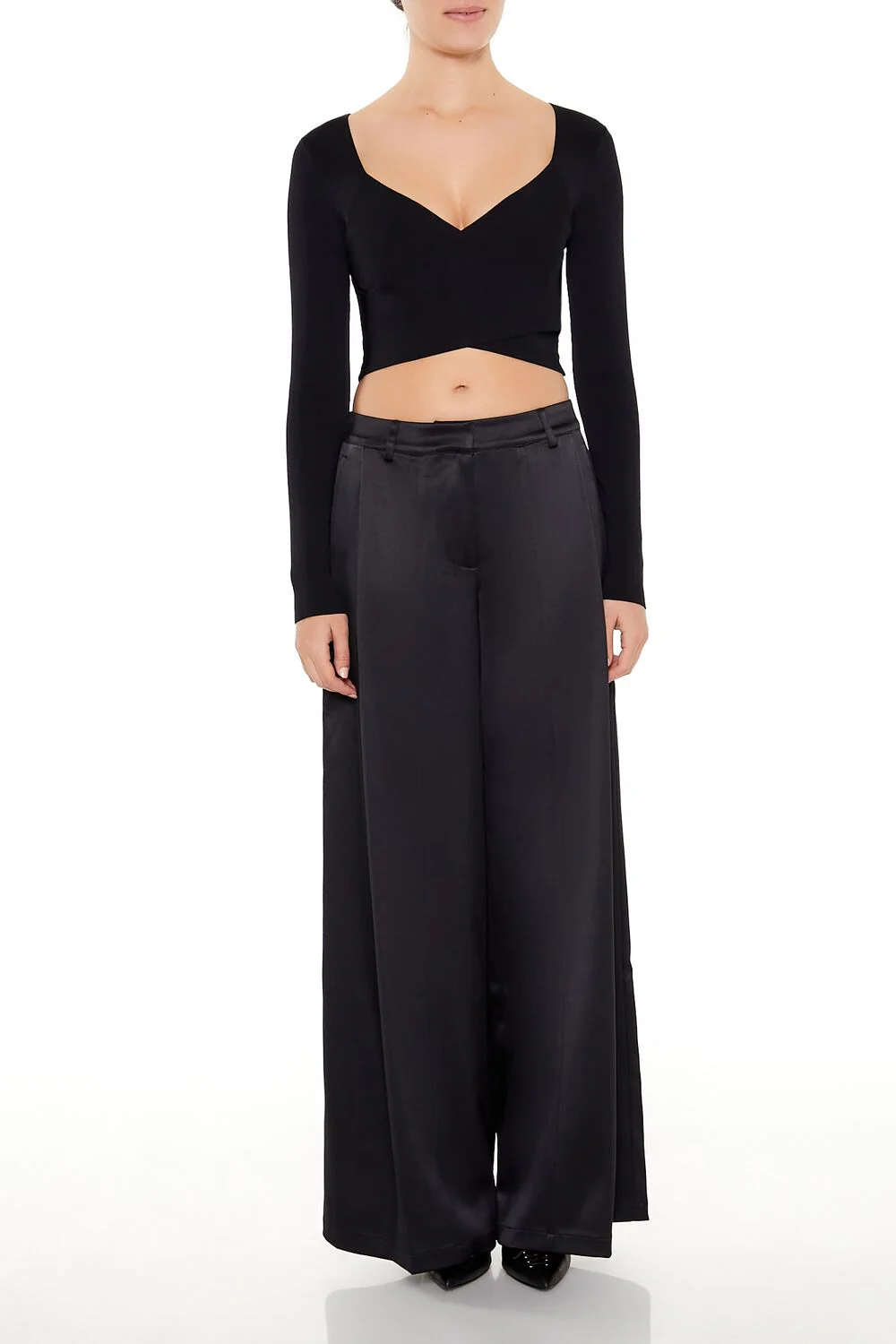 Sweater-Knit Crossover Crop Top - Image 2