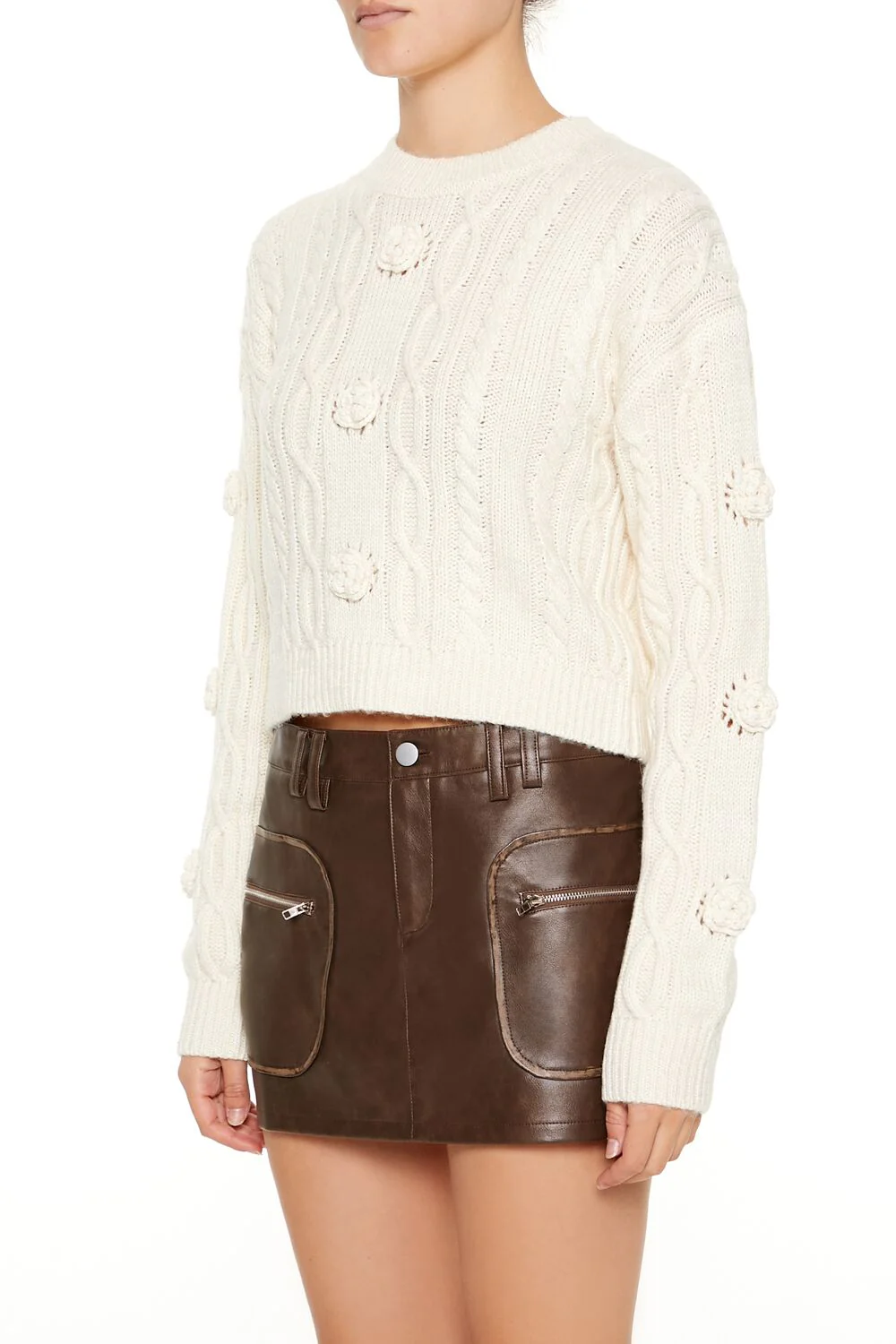 Rosette Cable Knit Sweater - Image 4