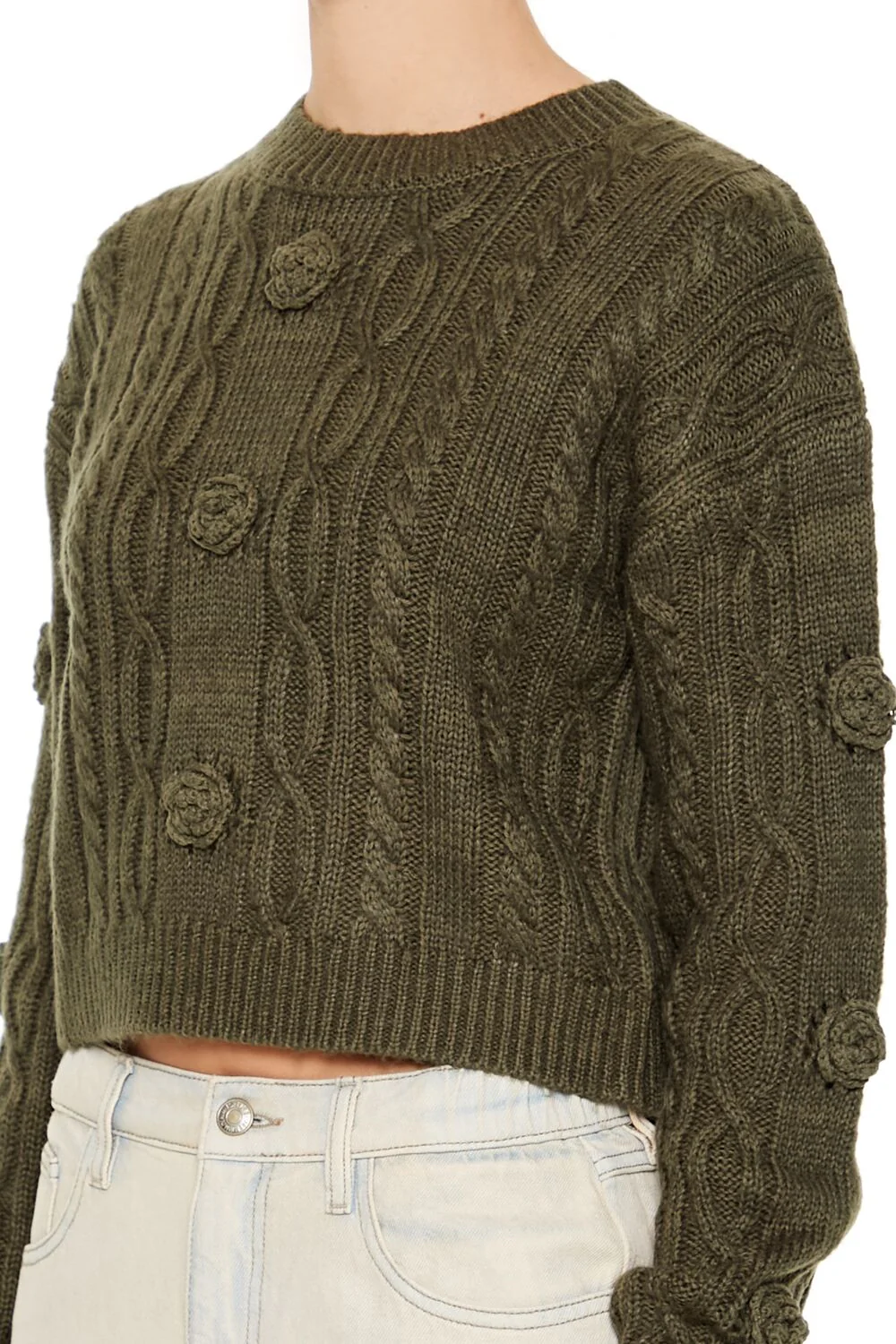 Rosette Cable Knit Sweater - Image 8