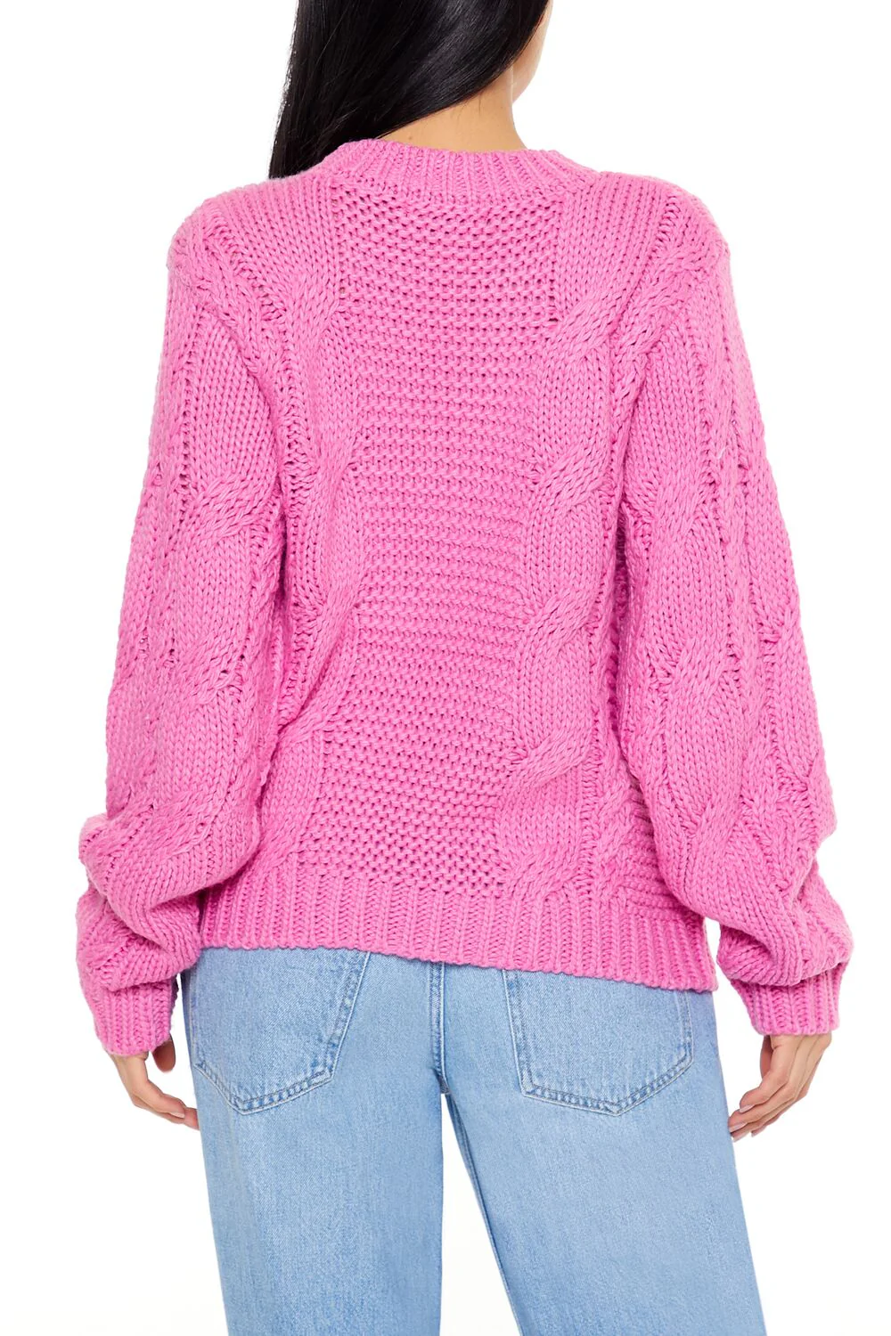 Ribbed-Trim Cable Knit Sweater - Image 10