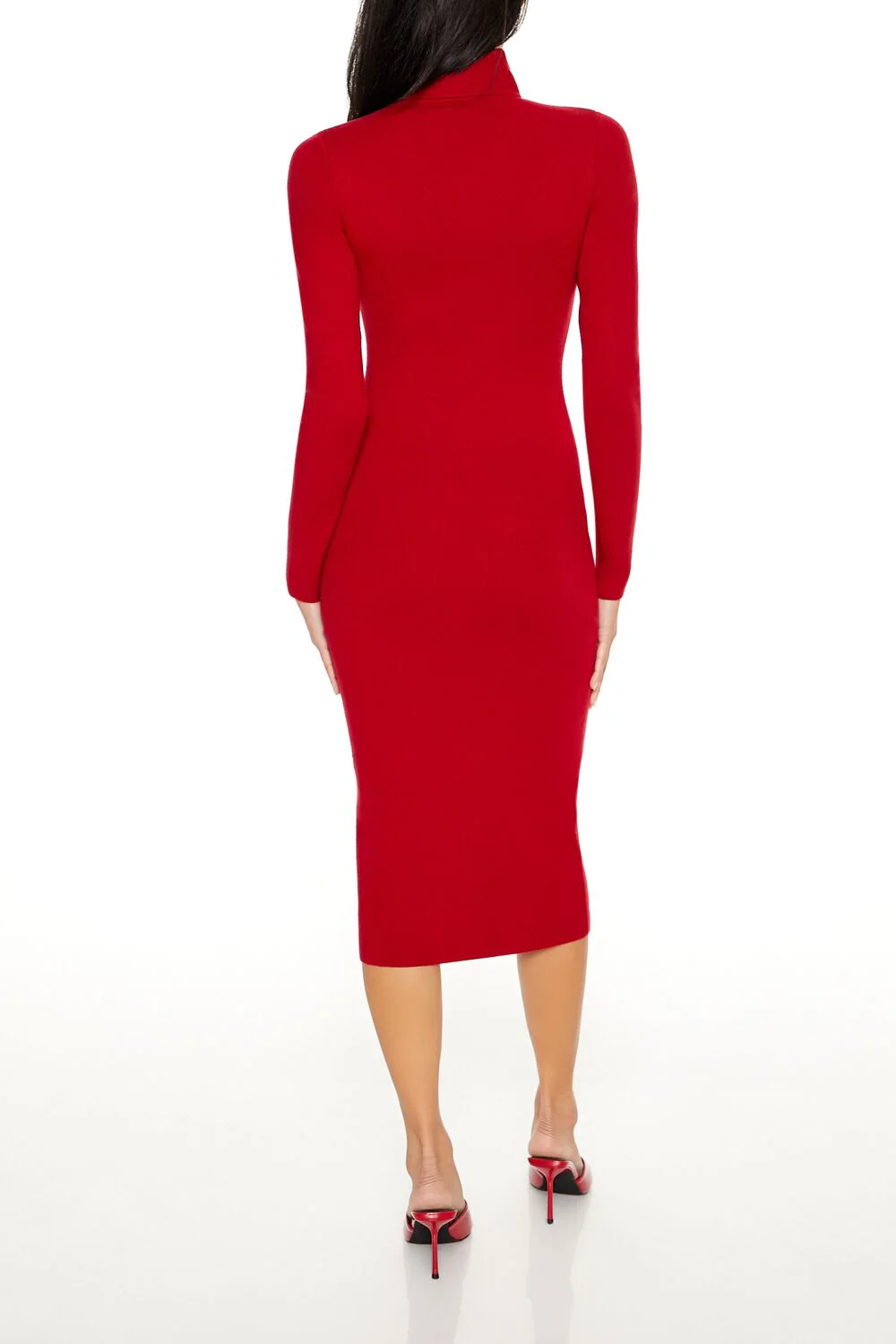 Turtleneck Midi Sweater Dress - Image 9