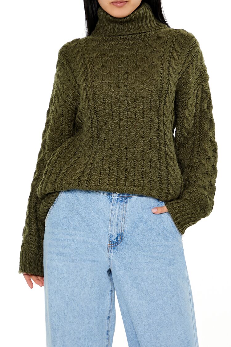 Cable Knit Turtleneck Sweater - Image 6