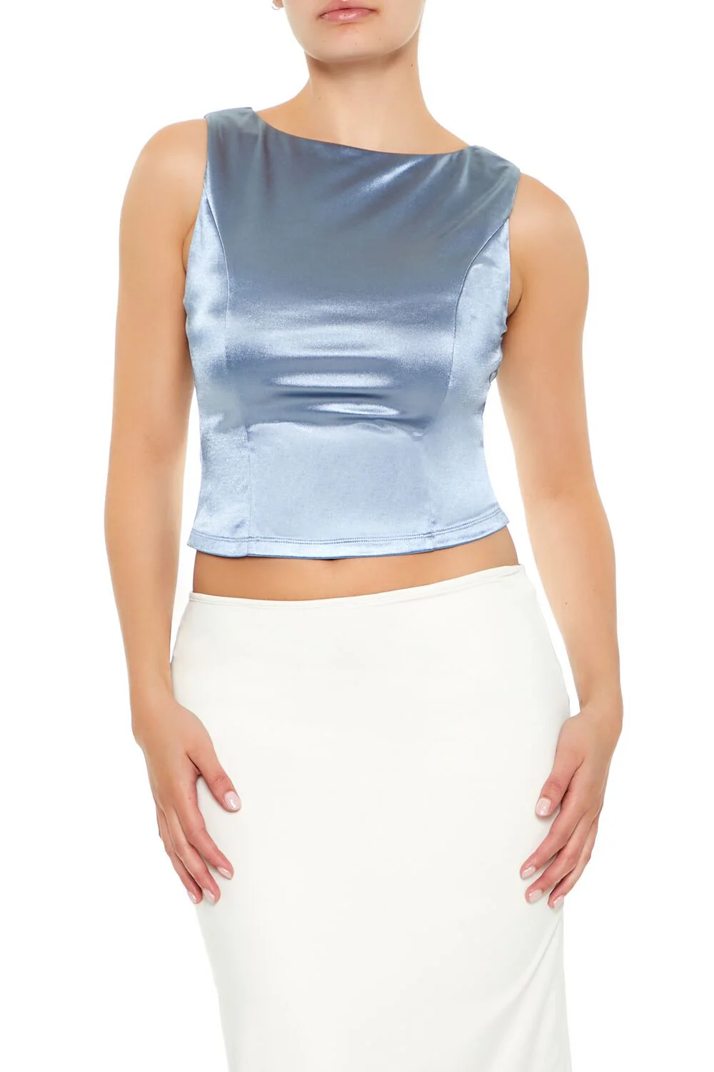Sleeveless Satin Tank Top - Image 11