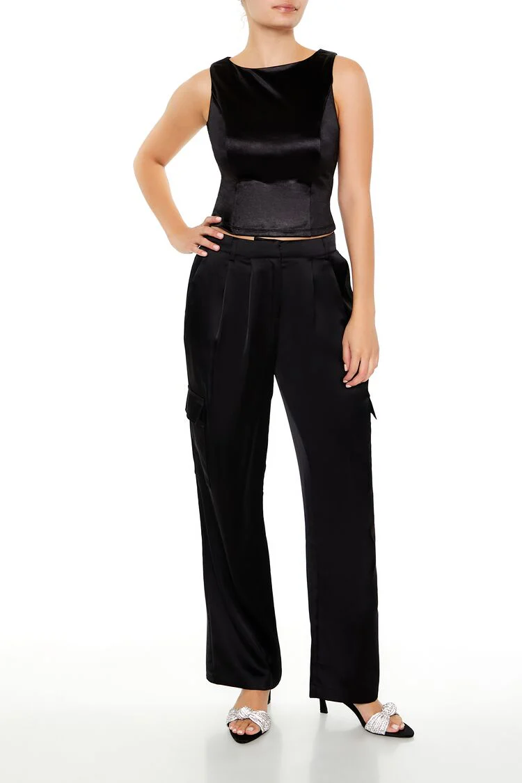 Sleeveless Satin Tank Top - Image 2