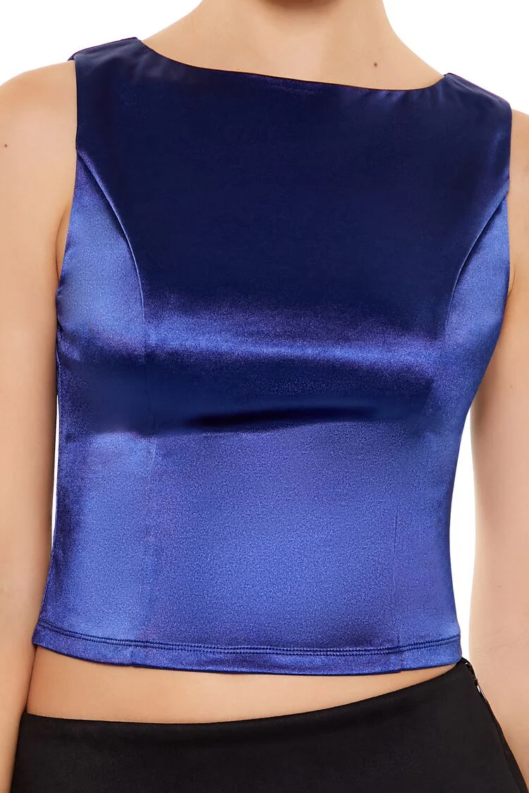 Sleeveless Satin Tank Top - Image 24