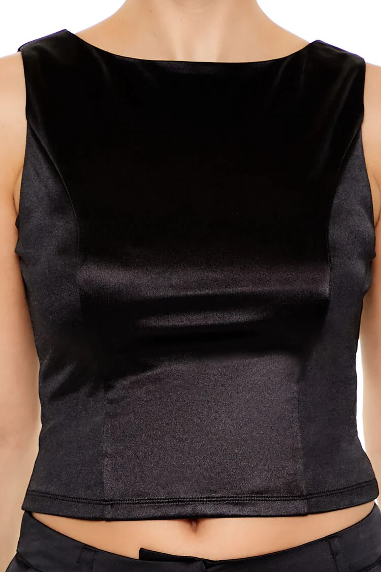 Sleeveless Satin Tank Top - Image 3