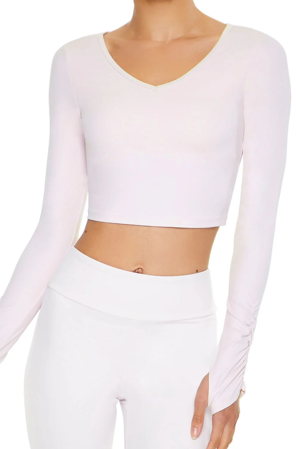 Active Ruched Thumbhole Crop Top - Image 3