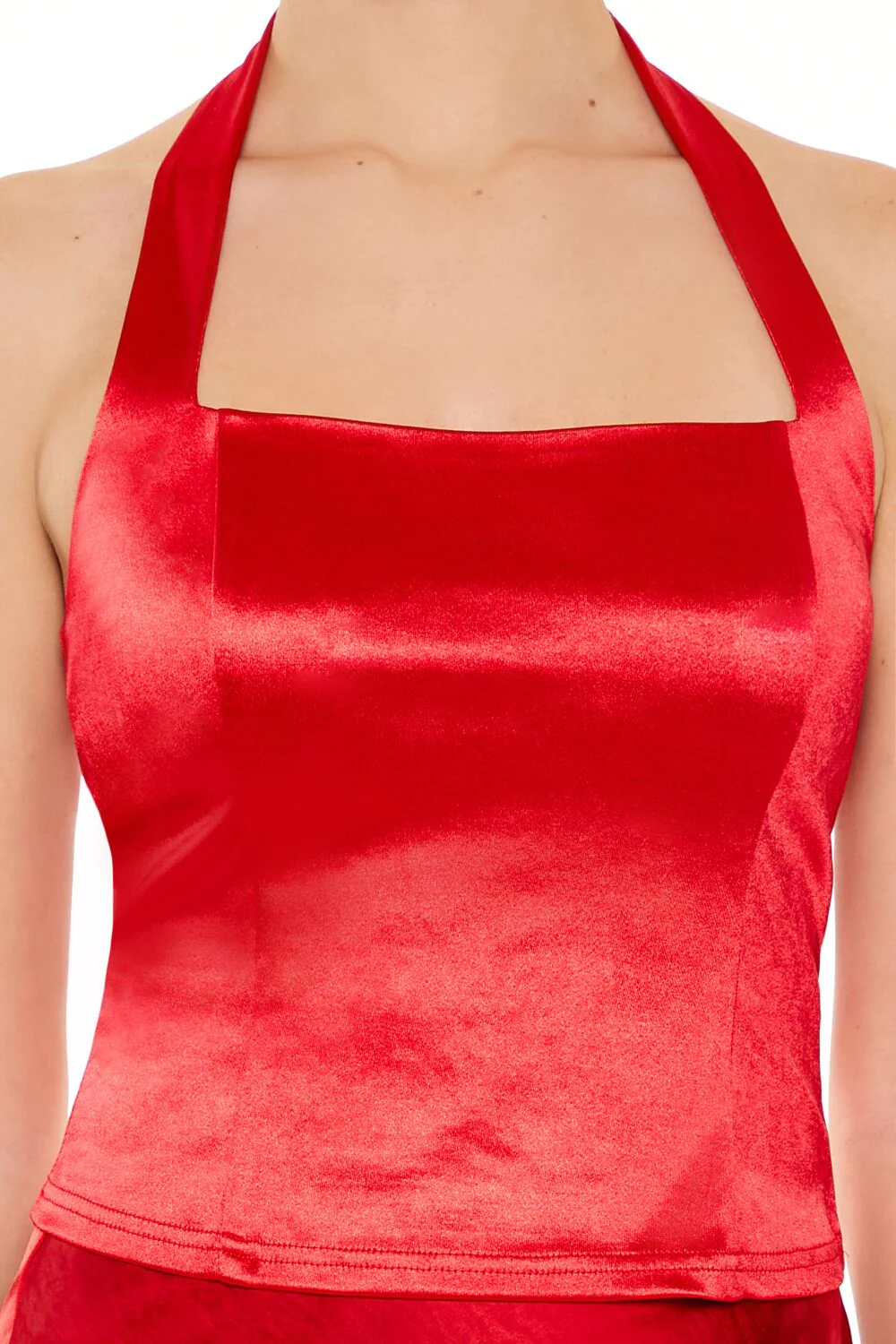 Satin Halter Crop Top - Image 3
