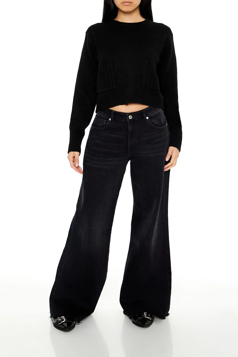 Cropped Crew Sweater - Image 2