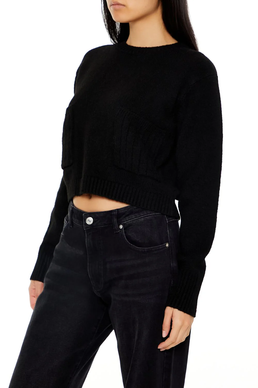 Cropped Crew Sweater - Image 4