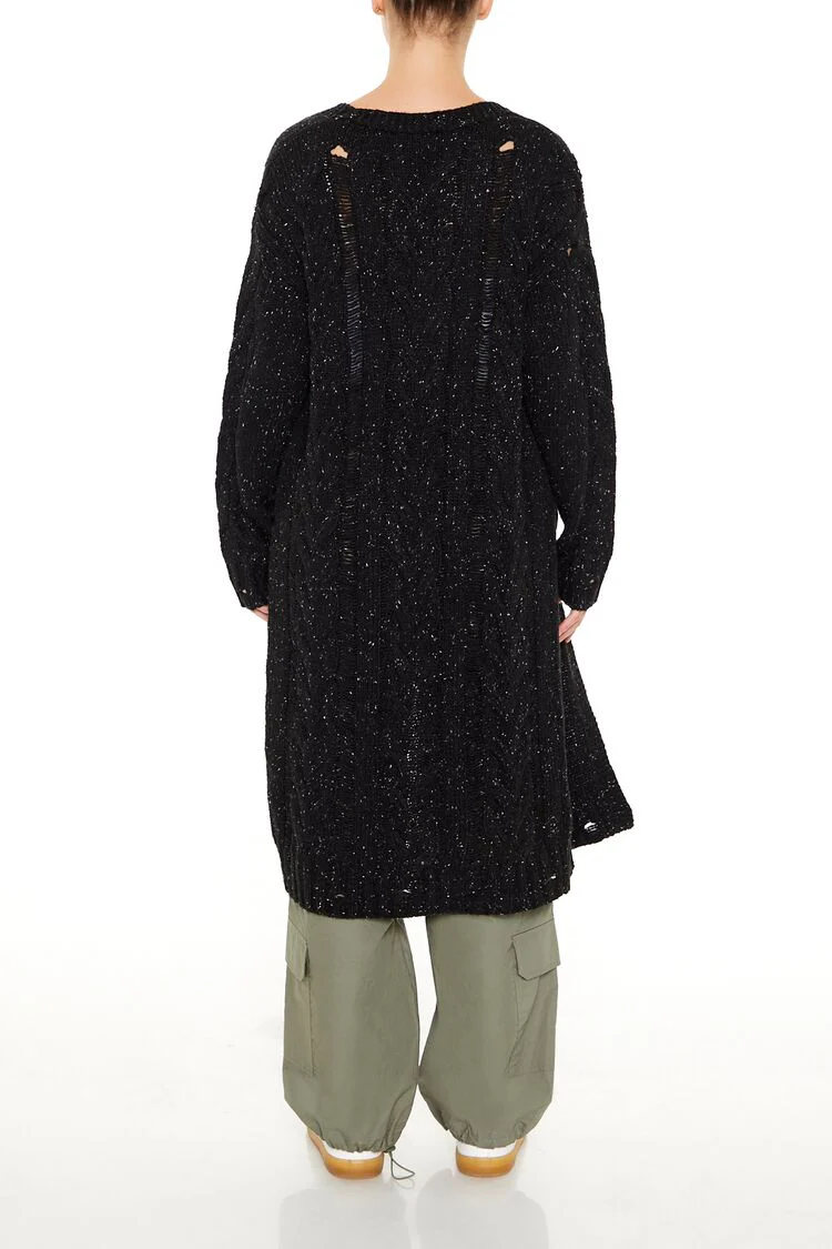 Speckled Longline Cardigan Sweater - Image 4