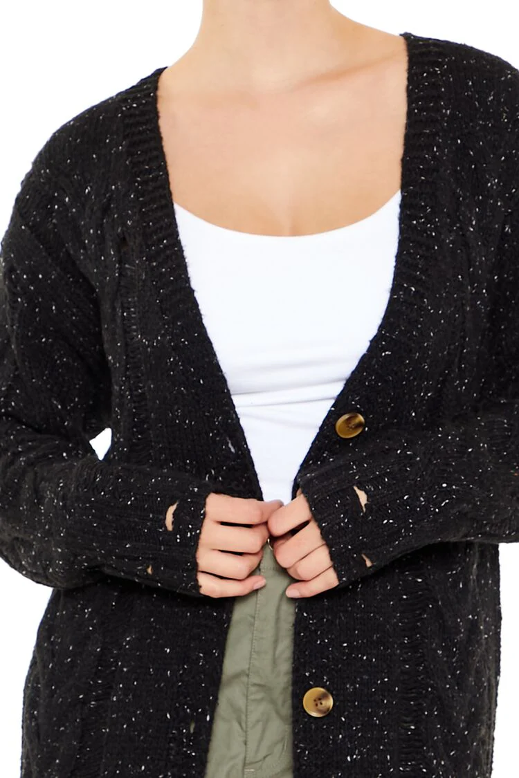 Speckled Longline Cardigan Sweater - Image 5