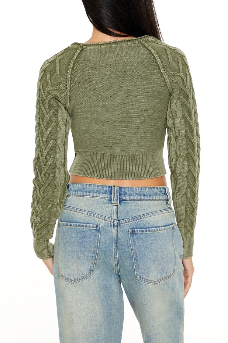 Cable Knit Cropped Sweater - Image 5
