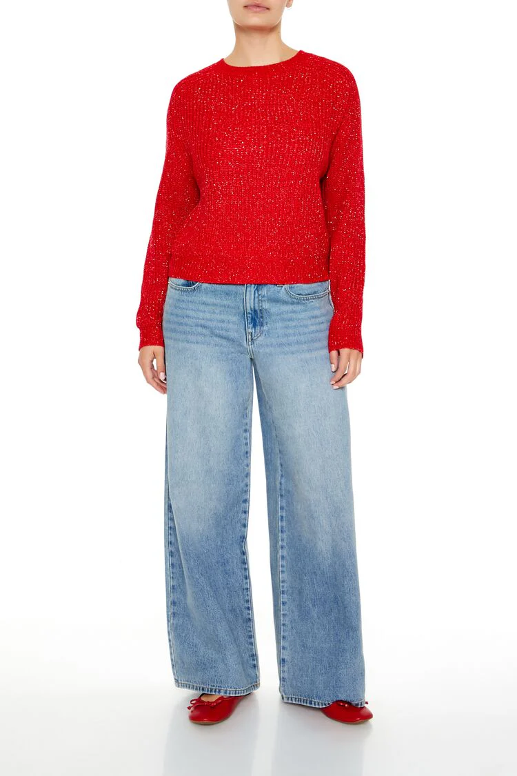 Metallic Knit Raglan Sweater - Image 3