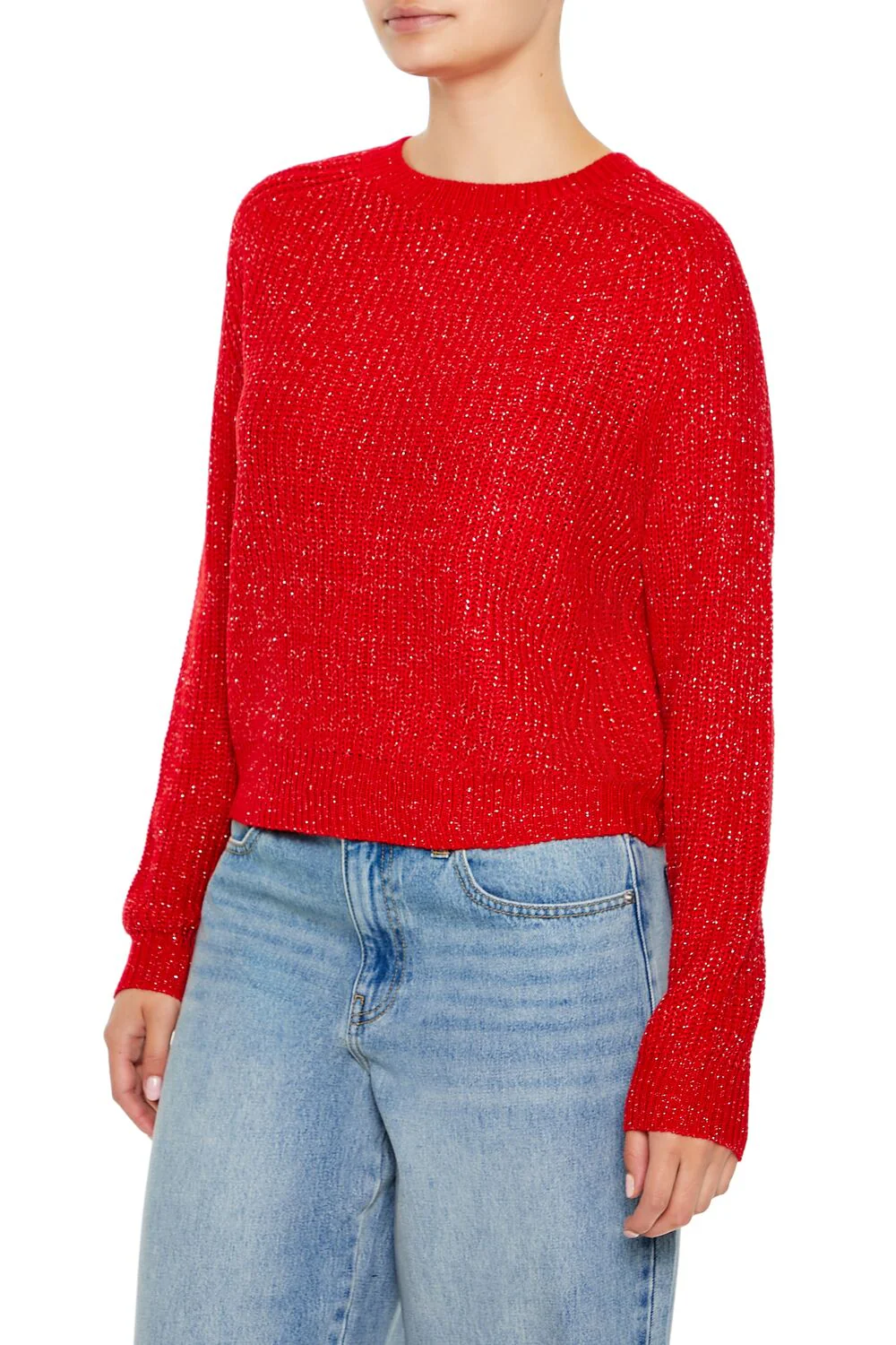 Metallic Knit Raglan Sweater - Image 5