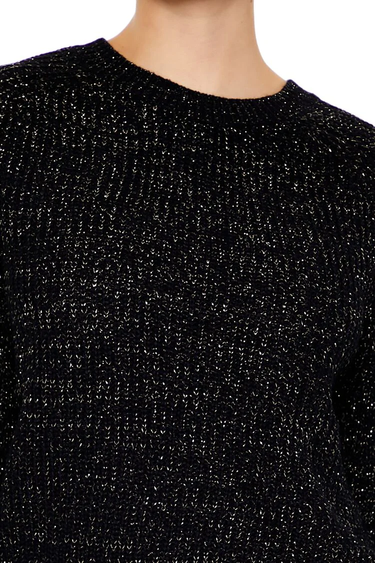 Metallic Knit Raglan Sweater - Image 8