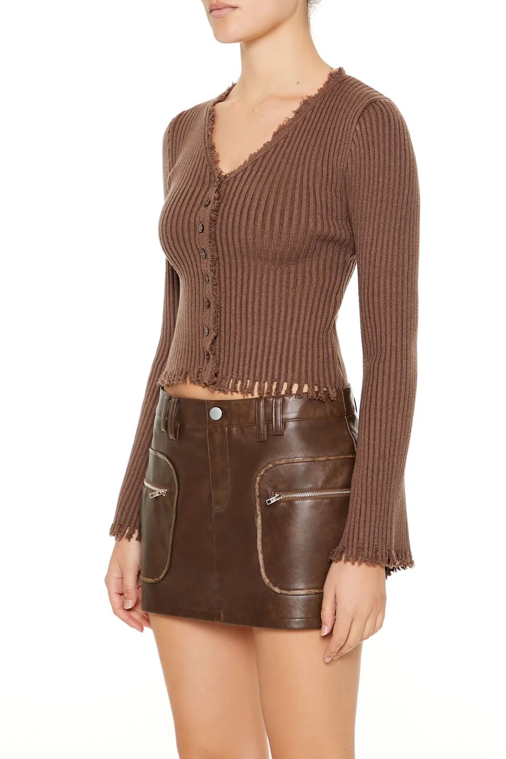 Frayed Cardigan Sweater - Image 4