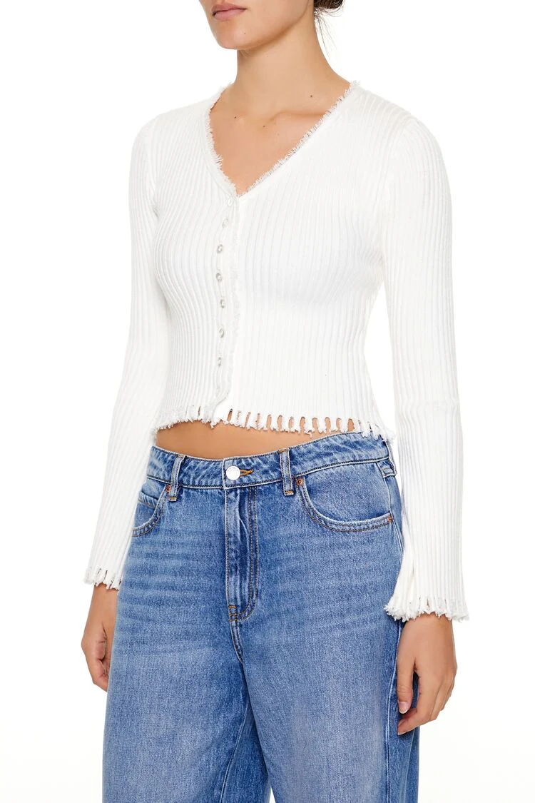 Frayed Cardigan Sweater - Image 9