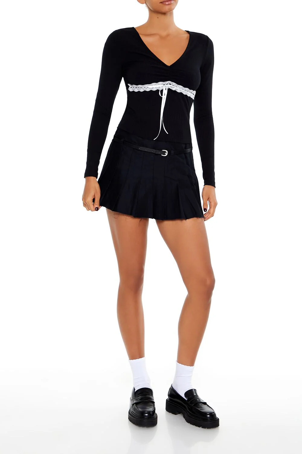 Lace-Trim Bow Top - Image 2