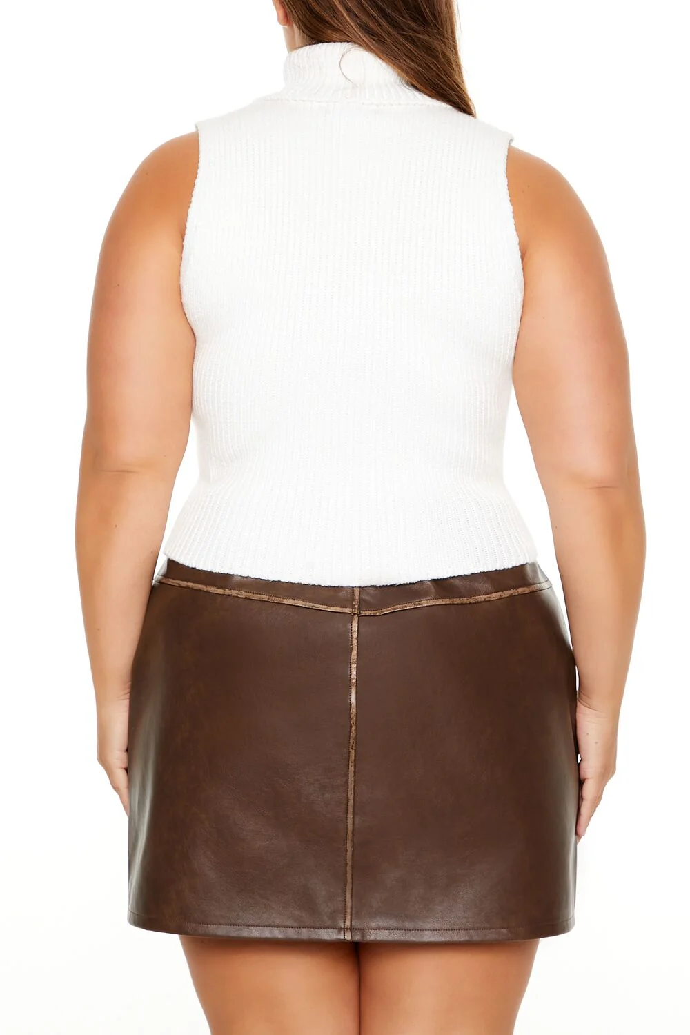 Plus Size Turtleneck Sweater-Knit Tank Top - Image 5
