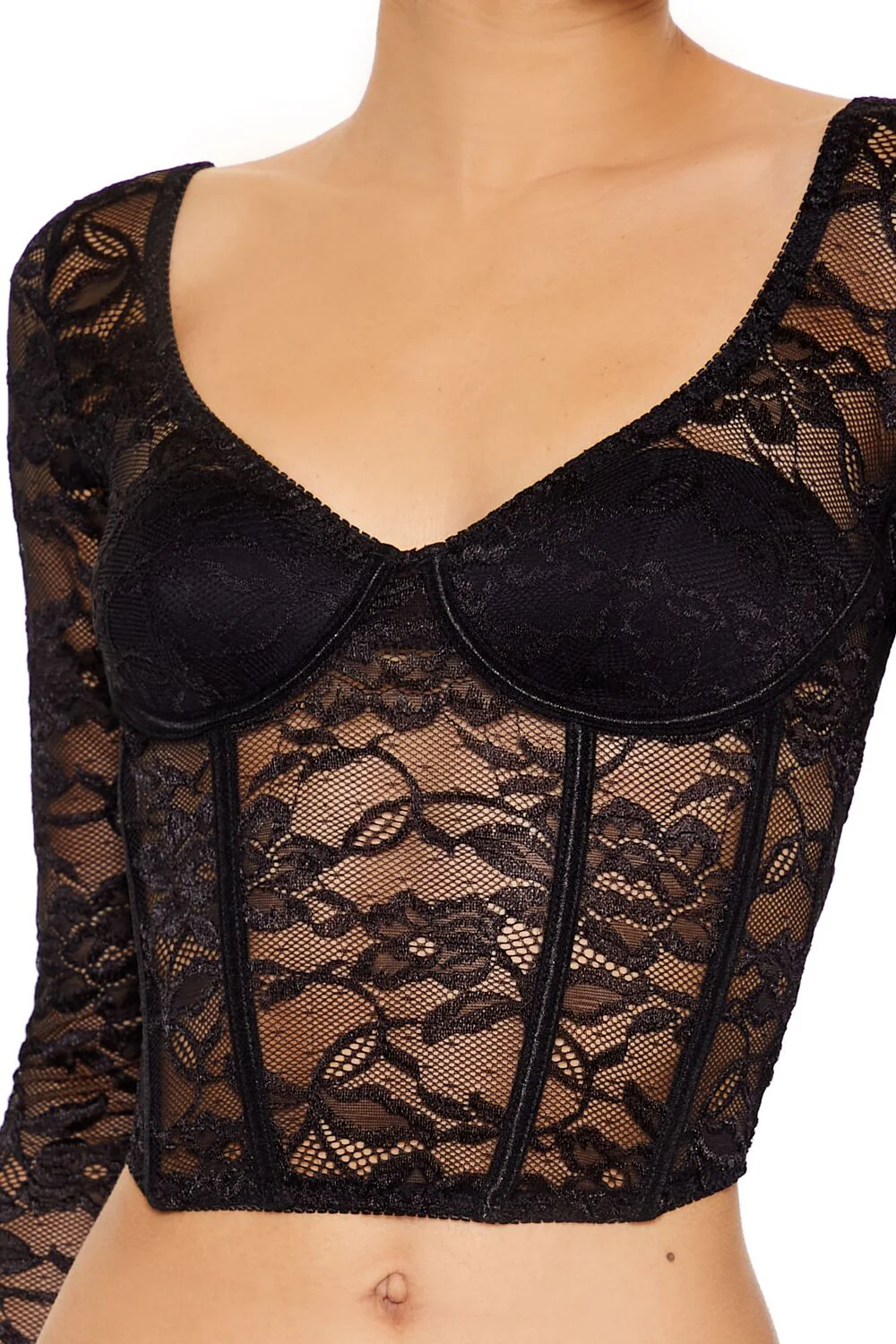 Lace Lingerie Corset Crop Top - Image 2