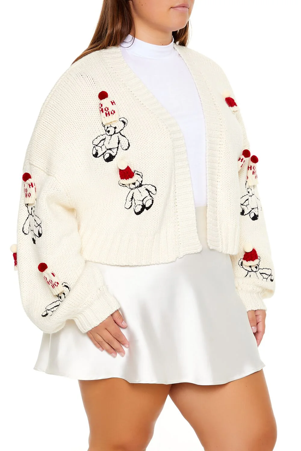 Plus Size Teddy Bear Cardigan Sweater - Image 4
