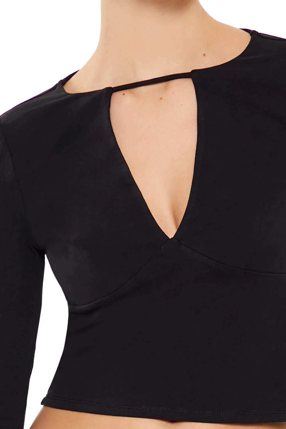Jersey Knit Cutout Crop Top - Image 3