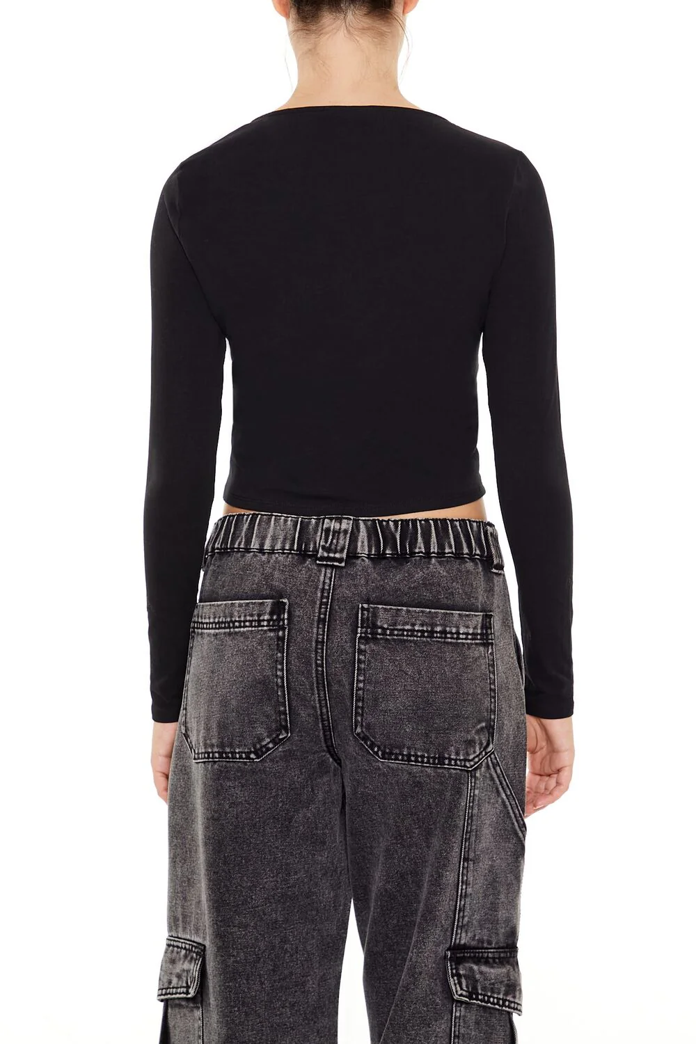 Jersey Knit Cutout Crop Top - Image 5