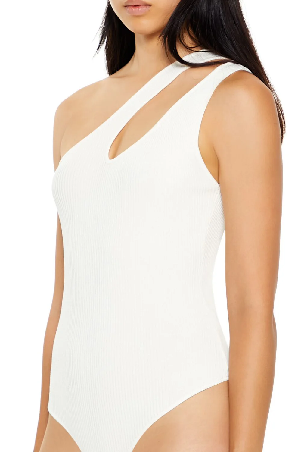 Sweater-Knit One-Shoulder Bodysuit - Image 3