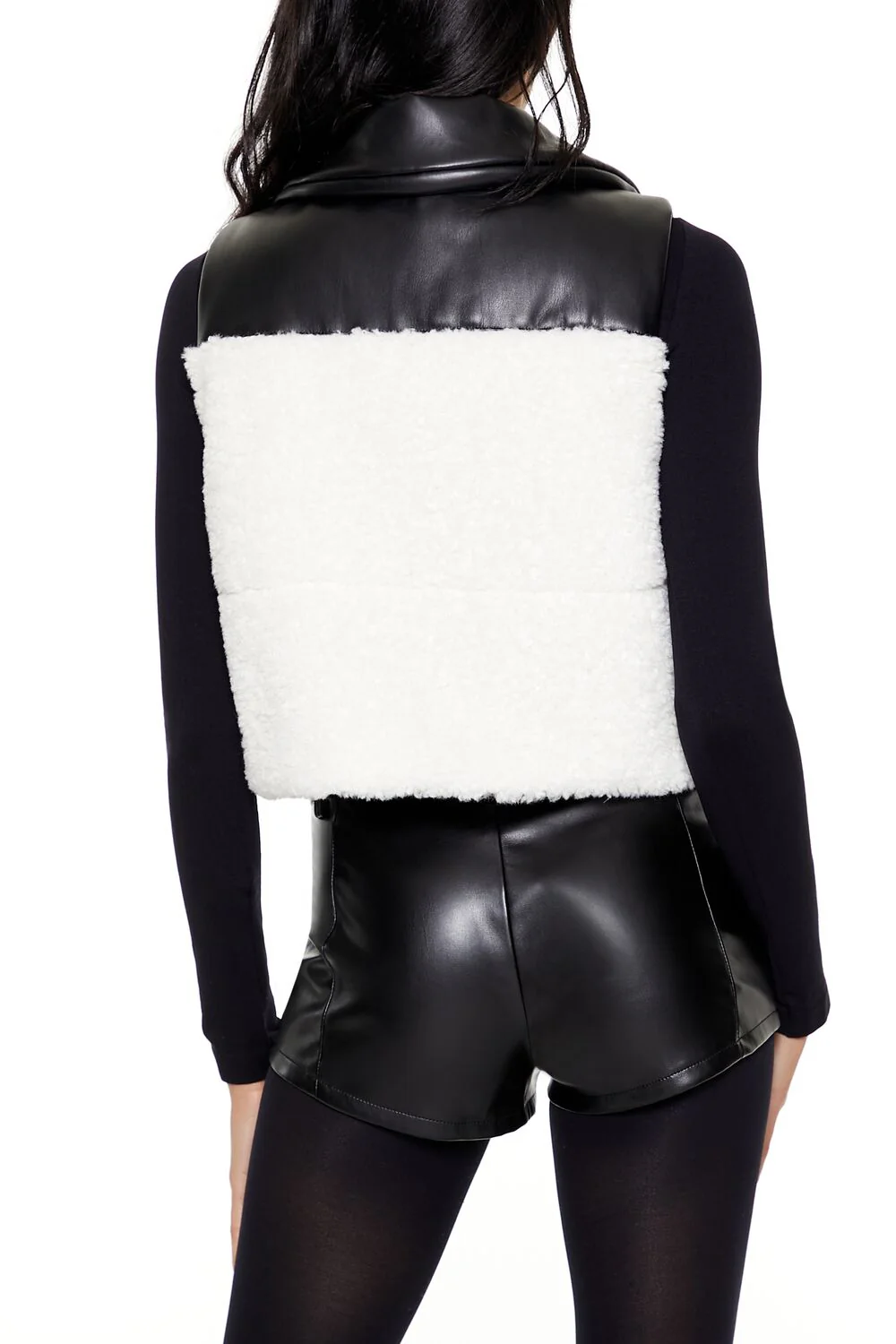 Reversible Faux Shearling & Leather Vest - Image 5