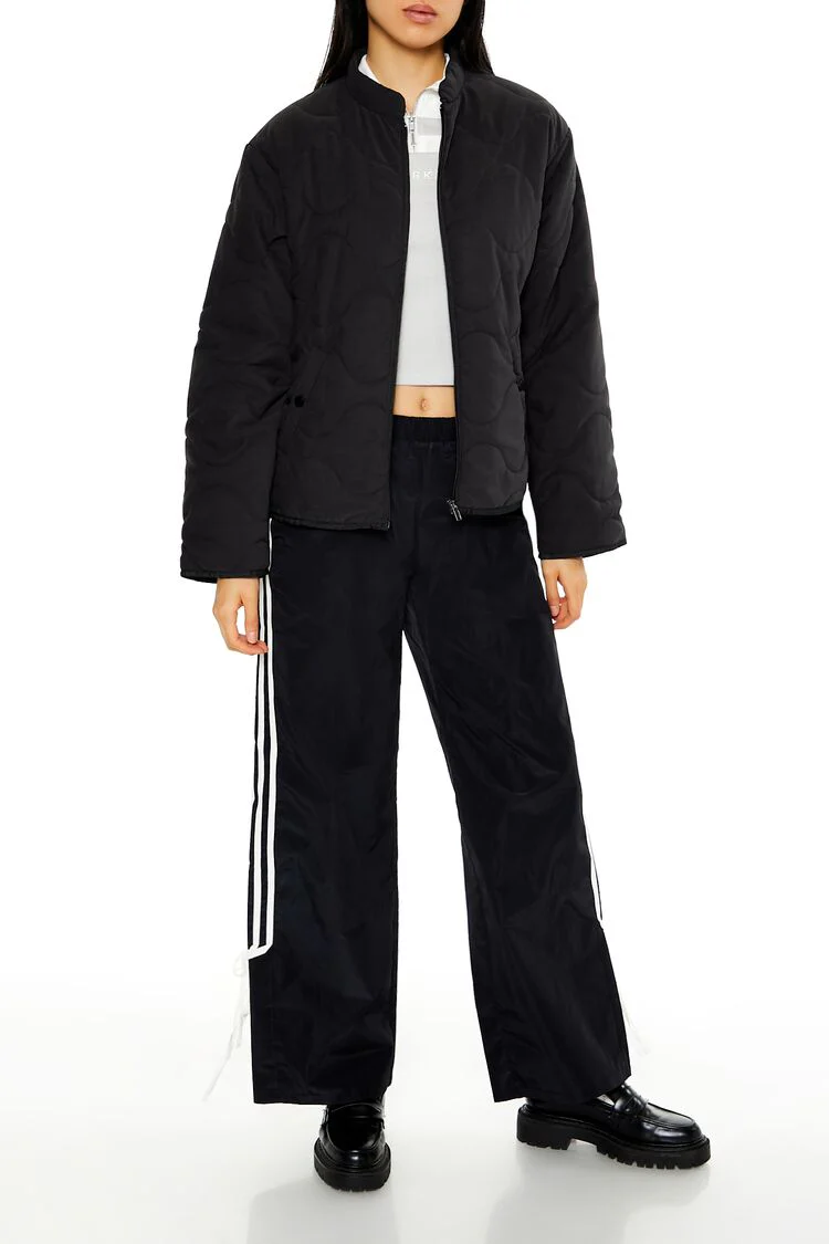 Abstract Quilted Zip-Up Jacket - Image 2