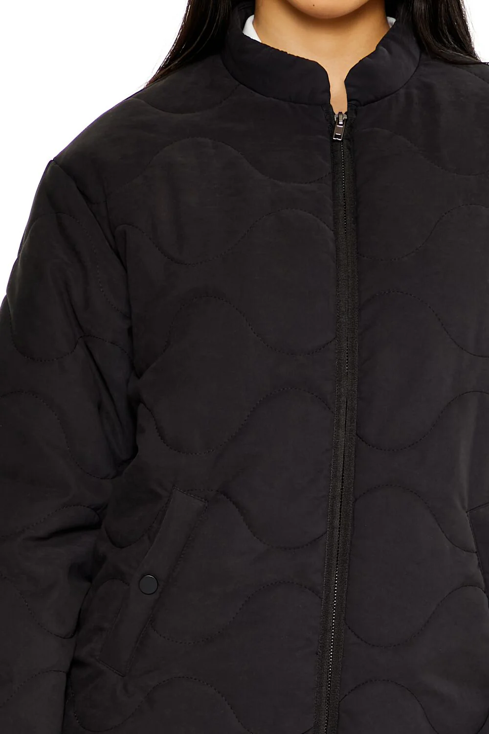 Abstract Quilted Zip-Up Jacket - Image 3