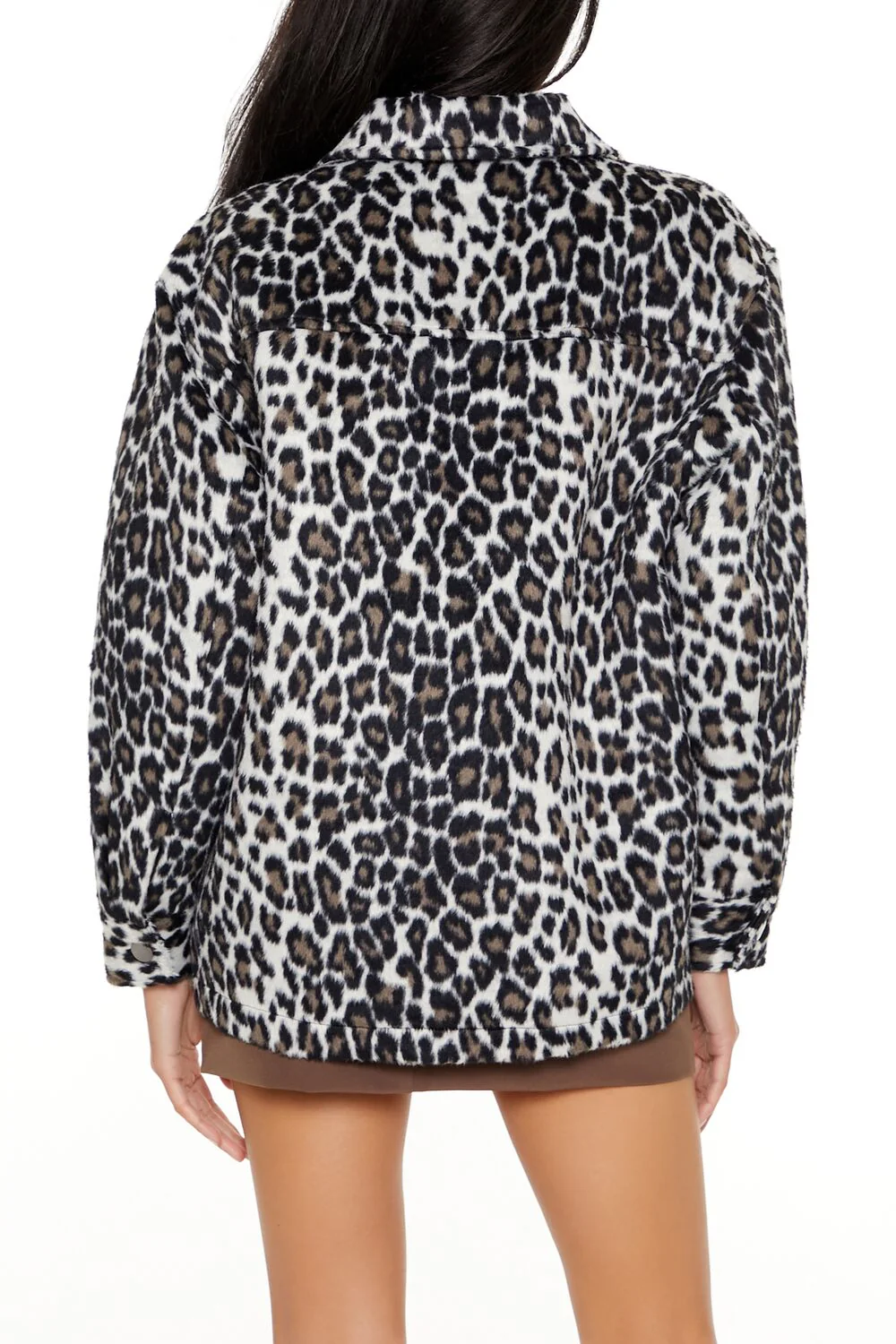 Faux Suede Leopard Print Shacket - Image 5