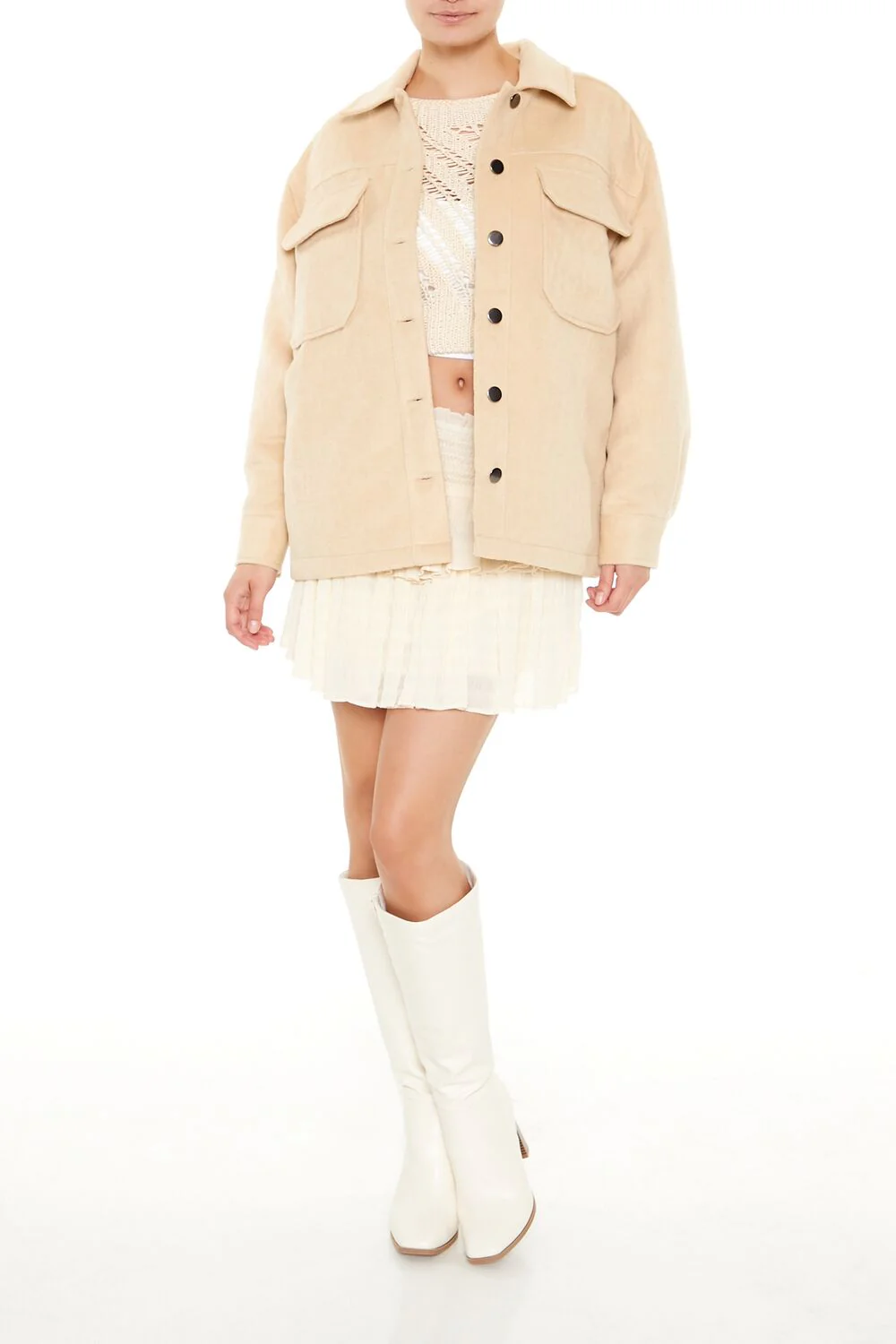 Plus Size Faux Suede Shacket - Image 7